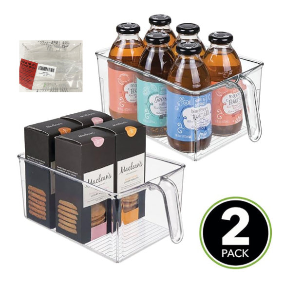 2pk Clear Bin w/ Handle