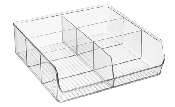 Double Wide Clear Food Bin Organizer