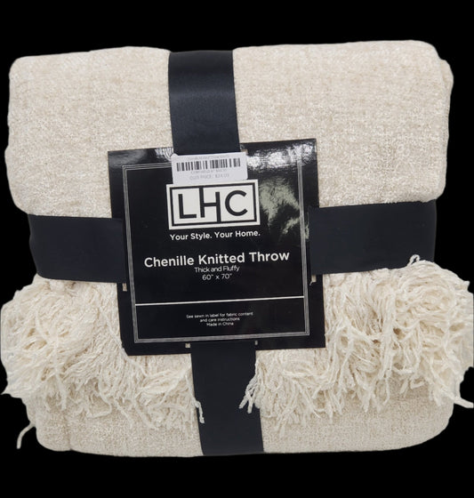 Chenille Knitted Throw