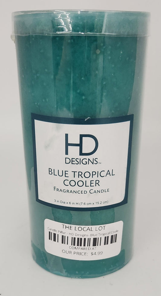 Candle Pillar - HD Designs- Blue Tropical Cooler