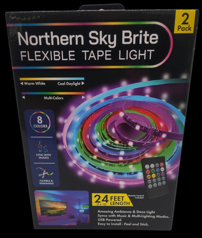 Flexible Tape Light 8 Colors 2pk