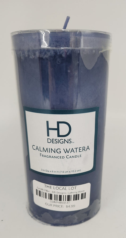 Candle Pillar - HD Designs- Calming Water