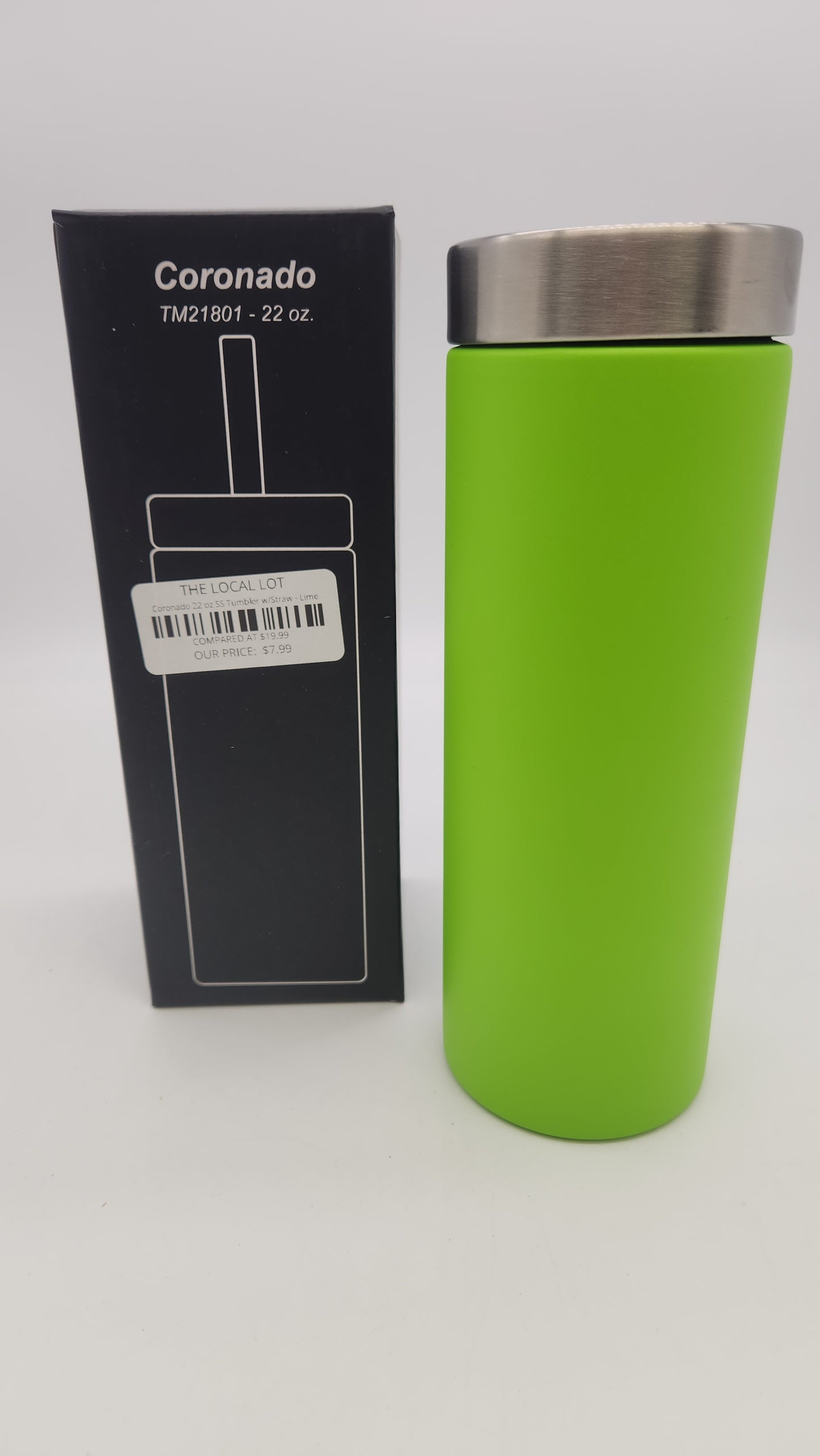 Coronado 22 oz SS Tumbler w/Straw - Lime