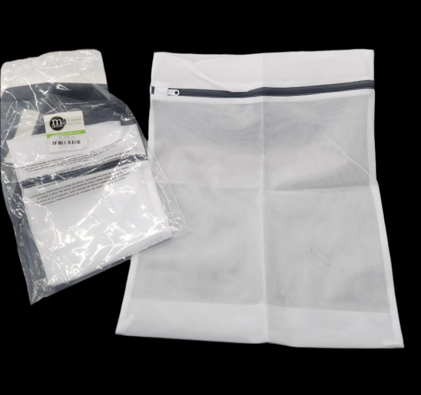 Laundry Bag w/zipper 2pk white