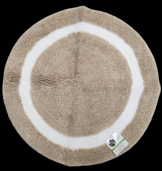 2-tone Rug Round linen/white