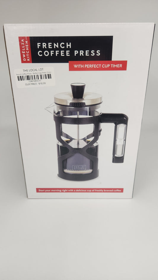 French Coffee Press - Perfect Cup Timer 3 minute Hour Glass